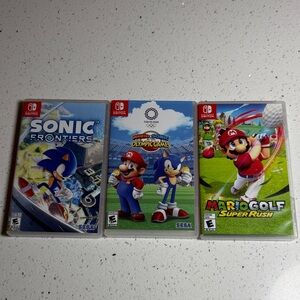Nintendo Switch Games Sonic Frontiers, Mario Golf, & Mario & Sonic Olympic Games